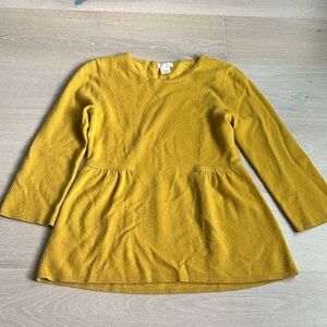 100% cashmere J crew magnifica Mustard Yellow 3/4 Sleeve Top sweater sz small